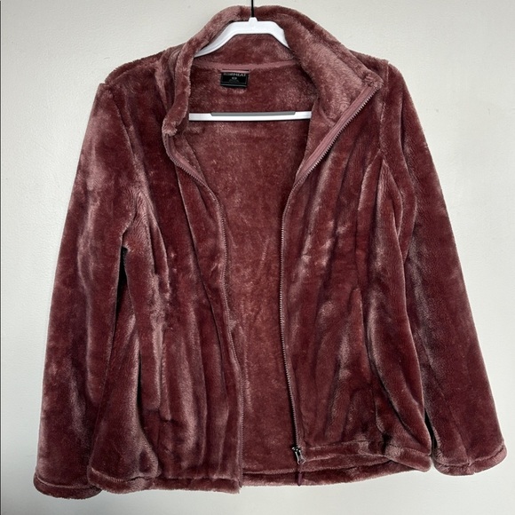 32 Degrees Jackets & Blazers - 32 Degrees Heat Plush Teddy Zip Jacket Women’s M Dusty Rose Mauve
